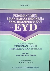Image of Pedoman Umum Ejaan Bahasa Indonesia Yang Disempurnakan EYD