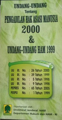 Image of Undang-Undang Tentang Pengadilan Hak Asasi Manusia 2000 & Undang-Undang HAM 1999